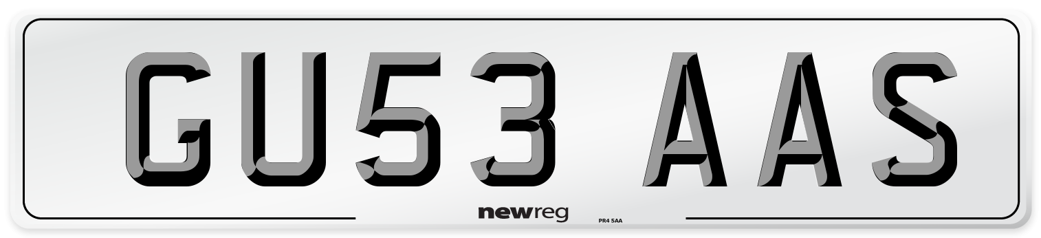 GU53 AAS Number Plate from New Reg